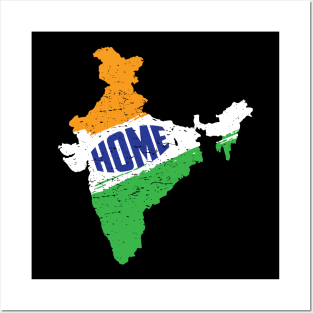 India is home Born in India. India Map Desi Patriotic Indian Posters and Art